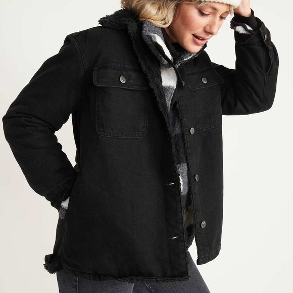 OLD NAVY SHERPA-LINED JEAN SHACKET - Picture 2 of 2